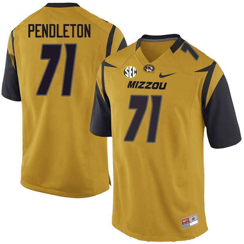 Men #71 Kevin Pendleton Missouri Tigers College Football Jerseys Sale-Yellow